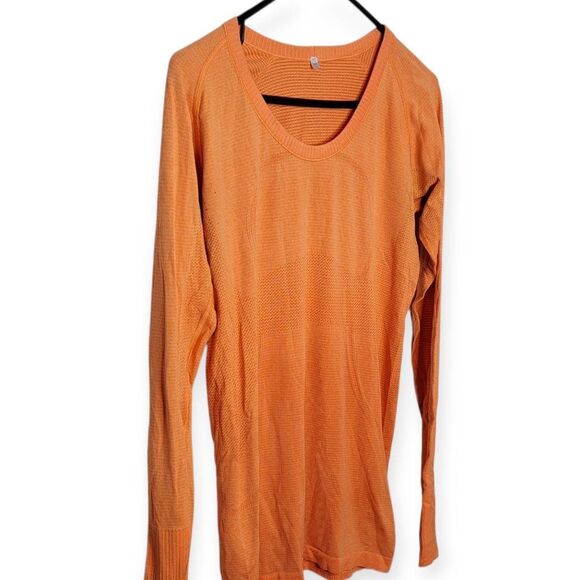 Lululemon Run: Swiftly Tech Women's Long Sleeve Scoop Pizzaz Orange size 10 - Picture 2 of 6